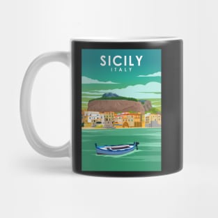 Sicily Italy Palermo Vintage Minimal Travel Poster Mug